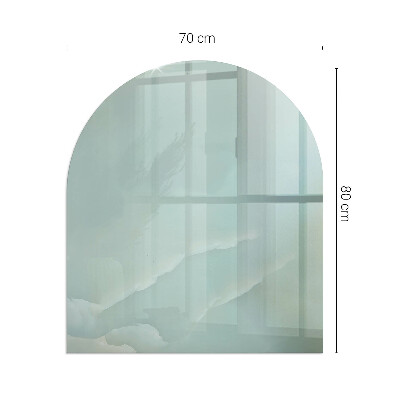 Base de vidro semi-oval para lareira Padrão sutil de mármore