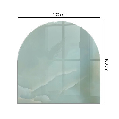 Base de vidro semi-oval para lareira Padrão sutil de mármore