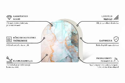 Base de vidro para lareira Motivo de estrutura de pedra