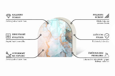 Base de vidro semi-oval para lareira Partículas em estilo de pedra