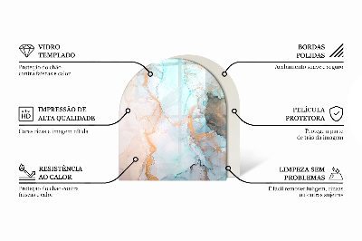 Base de vidro semi-oval para lareira Partículas em estilo de pedra