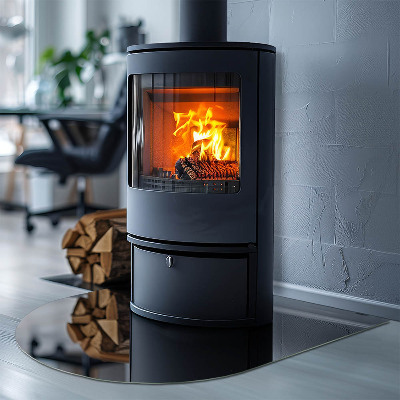 Base de vidro para lareira Cor Grafite Escuro