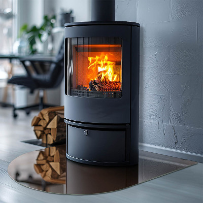 Base de vidro semi-oval para lareira Cor marrom