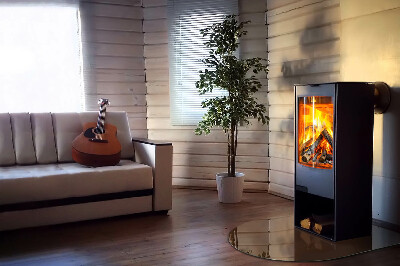 Base de vidro semi-oval para lareira Cor marrom