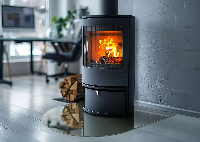 Base de vidro semi-oval para lareira Cor oliva