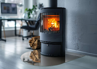 Base de vidro semi-oval para lareira Cor marrom