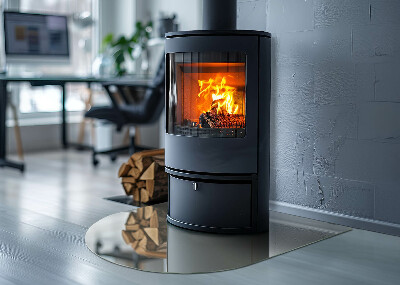 Base de vidro semi-oval para lareira Cor cinza-esverdeado