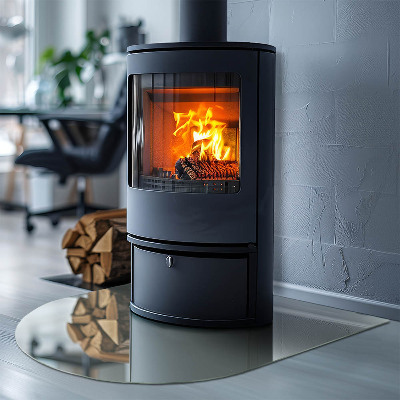 Base de vidro para lareira Cor Verde Claro