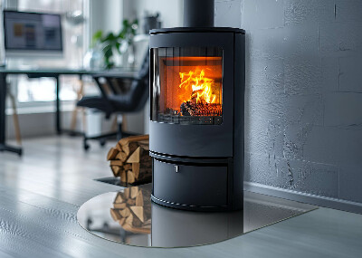 Base de vidro semi-oval para lareira Cor Cinza claro