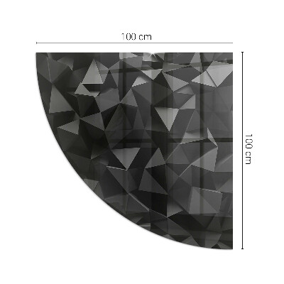 Base de vidro em quarto de círculo para lareira Geometria tridimensional