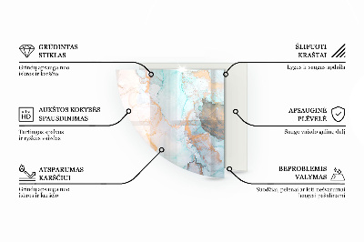 Base de vidro em quarto de círculo para lareira Nuvem abstrata de sólidos