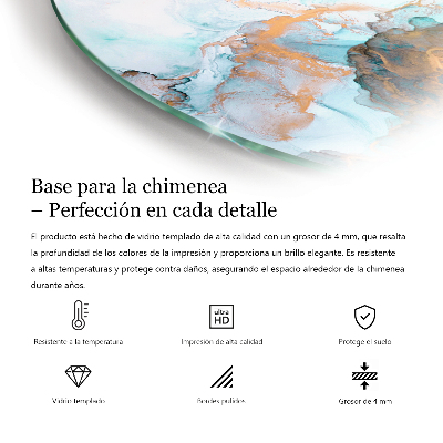 Base de vidro temperado para lareira Padrão de mármore natural