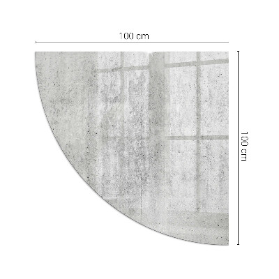 Base de vidro em quarto de círculo para lareira Textura de concreto bruto