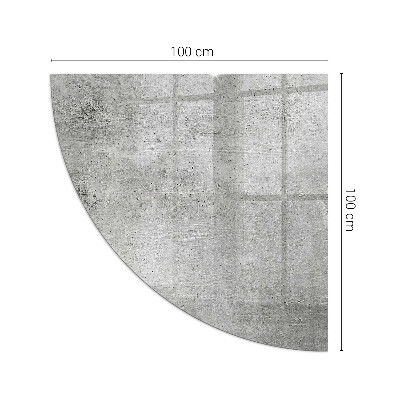 Base de vidro em quarto de círculo para lareira Textura de concreto bruto