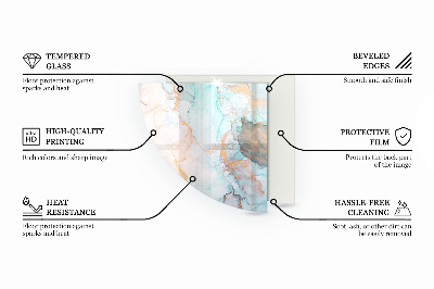 Base de vidro temperado para lareira Folhas tropicais ao fundo