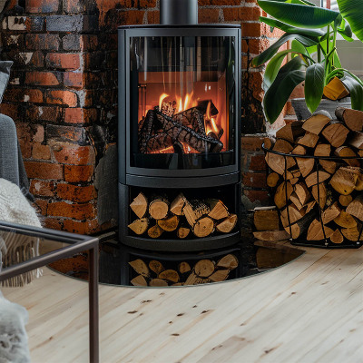 Base de vidro temperado para lareira Cor Grafite Escuro