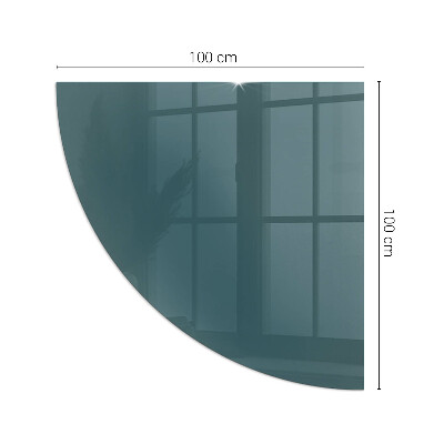 Base de vidro em quarto de círculo para lareira Cor do mar