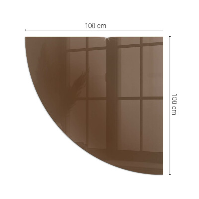 Base de vidro em quarto de círculo para lareira Cor marrom