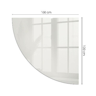 Base de vidro em quarto de círculo para lareira Cor cinza