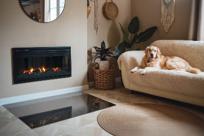 Base de vidro decorativa para lareira Textura de pedra natural