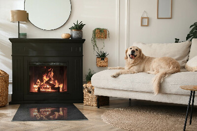 Base de vidro decorativa para lareira Textura de pedra natural