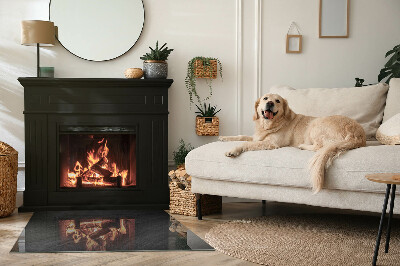 Base de vidro decorativa para lareira Textura de pedra natural