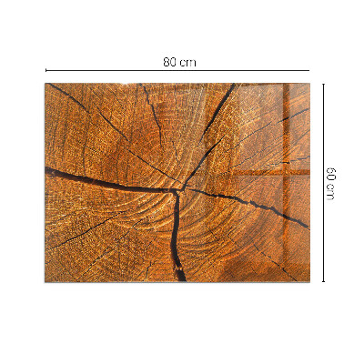 Base de vidro para lareira retangular Grãos de madeira na seção transversal