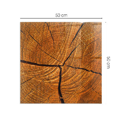 Base de vidro para lareira retangular Grãos de madeira na seção transversal