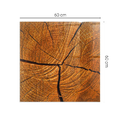 Base de vidro para lareira retangular Grãos de madeira na seção transversal