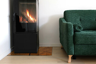 Base de vidro para lareira retangular Grãos de madeira na seção transversal