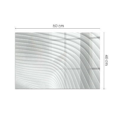 Base de vidro para lareira retangular Ondas de linhas delicadas