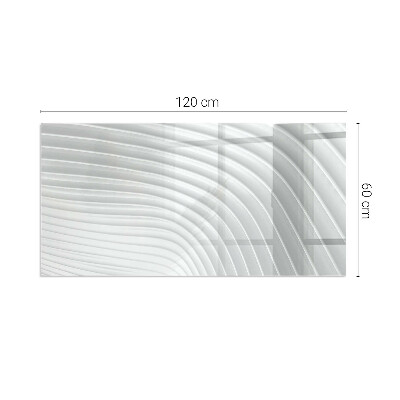 Base de vidro para lareira retangular Ondas de linhas delicadas