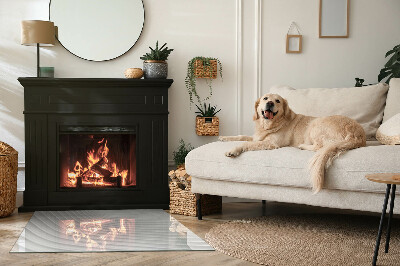 Base de vidro para lareira retangular Ondas de linhas delicadas