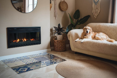 Base de vidro decorativa para lareira Padrões de ladrilhos cerâmicos