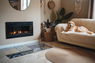 Base de vidro decorativa para lareira Padrões de ladrilhos cerâmicos