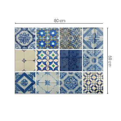 Base de vidro decorativa para lareira Padrões de ladrilhos cerâmicos