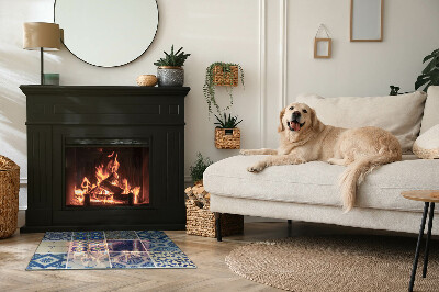 Base de vidro decorativa para lareira Padrões de ladrilhos cerâmicos