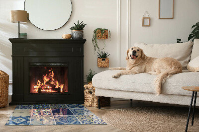 Base de vidro decorativa para lareira Padrões de ladrilhos cerâmicos