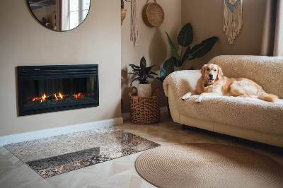 Base de vidro para lareira retangular Padrões de azulejos decorativos