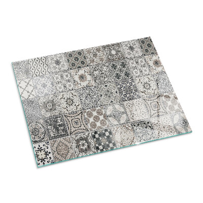 Base de vidro para lareira retangular Padrões de azulejos decorativos