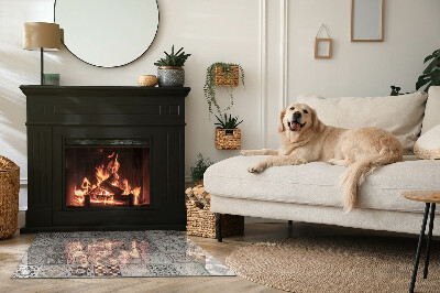 Base de vidro para lareira retangular Padrões de azulejos decorativos