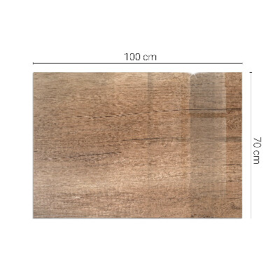 Base de vidro para lareira retangular Padrão de madeira natural