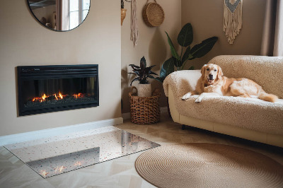 Base de vidro para lareira retangular Padrão com pequenas formas