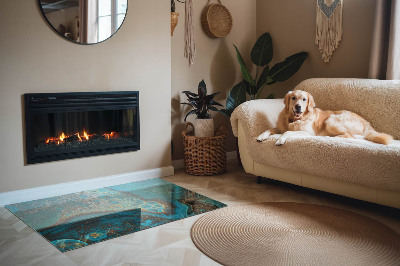 Base de vidro decorativa para lareira Padrão orgânico abstrato