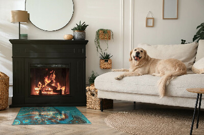 Base de vidro decorativa para lareira Padrão orgânico abstrato