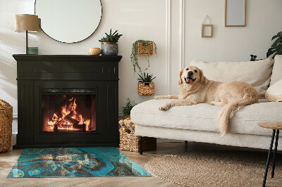 Base de vidro decorativa para lareira Padrão orgânico abstrato