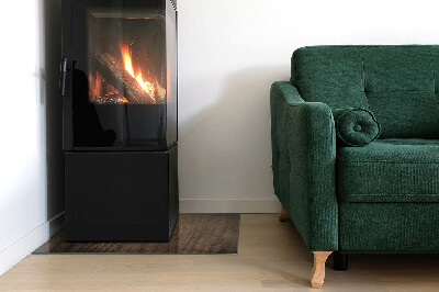 Base de vidro decorativa para lareira Padrão de madeira natural