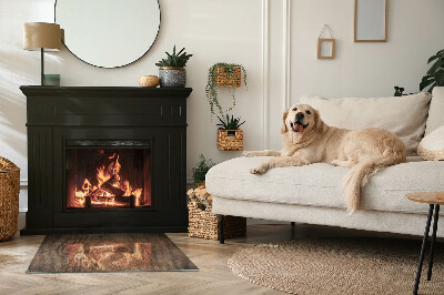 Base de vidro decorativa para lareira Padrão de madeira natural