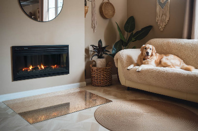 Base de vidro para lareira retangular Textura de pedra natural