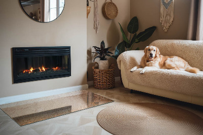 Base de vidro para lareira retangular Textura de pedra natural